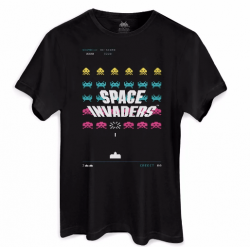 Camiseta Space Invaders Laser Base "M" - Produto Oficial Space Invaders/Taito
